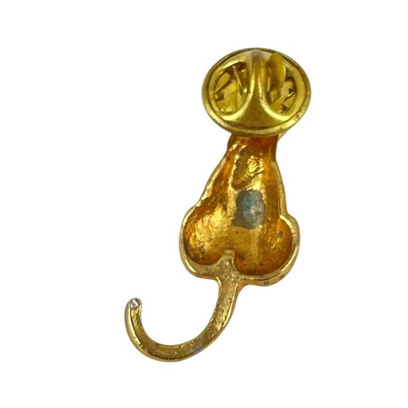 Gold-Tone Purple Cat Brooch Pin With Glossy Finish & Tail Accent - Picture 4 of 7